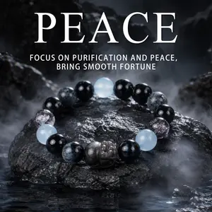 LUMAWU Pixiu Five-Elements Water Bracelet – Wealth Flow & Protection Energy Crystal Jewelry for Manifestation, Success & Good Fortune Gift for Men Women & Business Wear