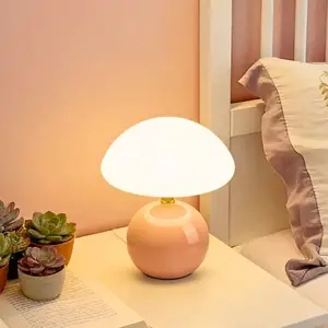Mushroom Table Lamp, Bedroom Living Room Decor, Cream Style Home Ornament, Home Decoration Lamp, Button Three Color Changing LED Night Light, Atmosphere Desk Lamp, Decorative Atmosphere Lamp, Nightlight, Atmosphere Lighting, Ambient Lights