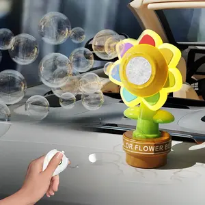 flower  bubble  machine,Bubble Maker for Kids, Automatic Bubble Blaster For Summer Fun,Kids Party Favor Round Crystal Portable Colorful bubble machine