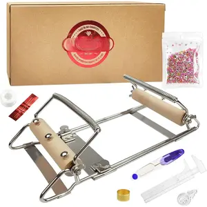 Adjustable Bead Loom,Seed Bead Loom Kit Includes Thread,Beading , 8000 Grains Czech Beads,Calipers, Thimble,Yarn  for Adults Kit,Bracelet Making Kit