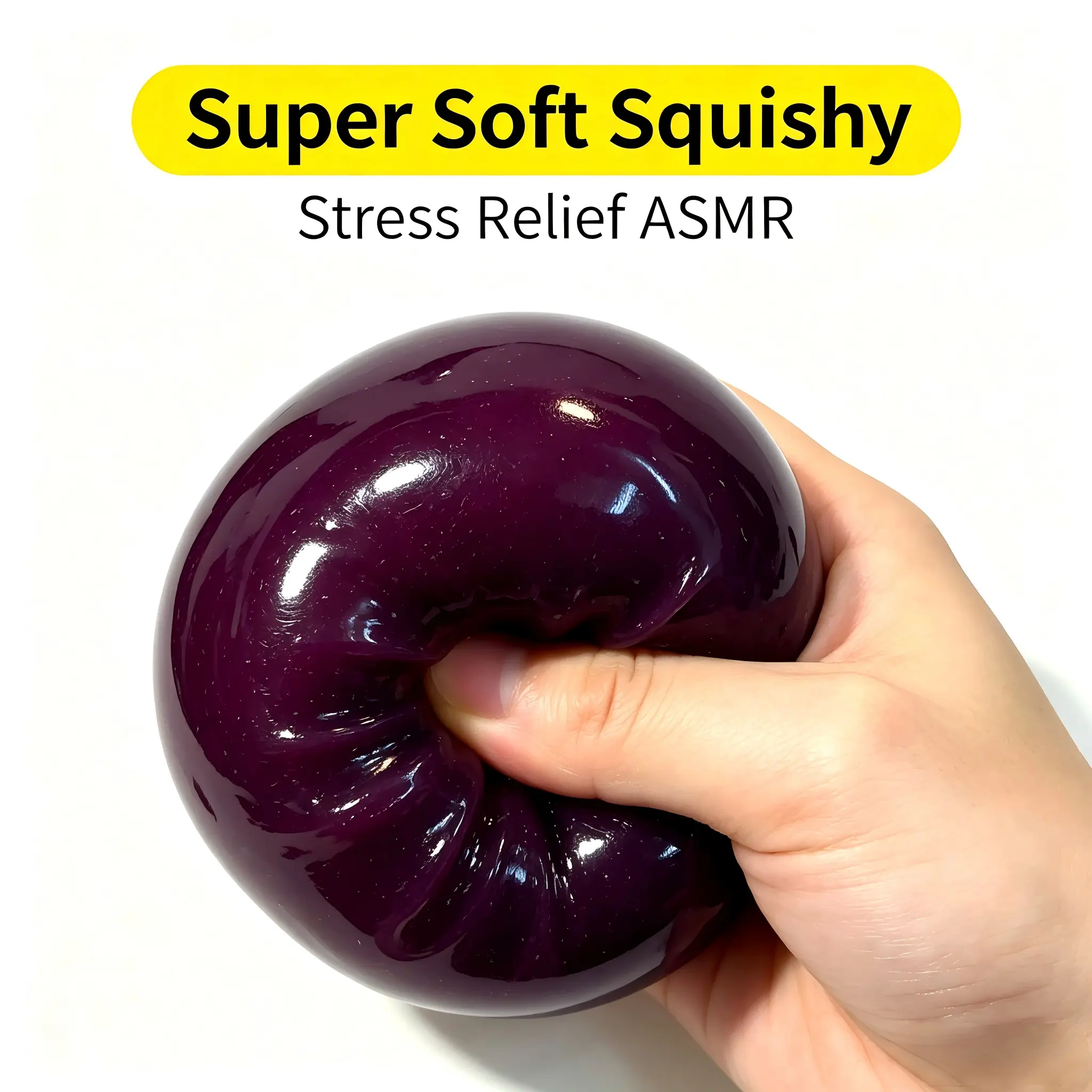 Chiboki Silicone Squish Ball - Soft Gel Slush Squishies Toys, Unisex ASMR Stress Relief Fidget Toy with Satisfying Crunching Sound When Squeezed, Ideal for Anxiety Release & Party Favors