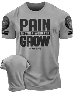 126. Pain for Grow Funny Motivational Workout Gym T-Shirt for Men