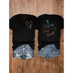 Women's pure cotton stylish printed T-shirt - suitable for spring and summer.