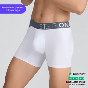 Step One Men's Trunk - Snow Worries, Anti-Chafe, Breathable Bamboo Fabric, UltraGlyde Panels, Hidden Elastic Pouch, Premium Underwear, Athletic Daily wear