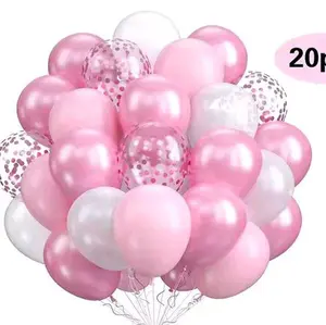 20 12IN PINK LATEX BALLOONS