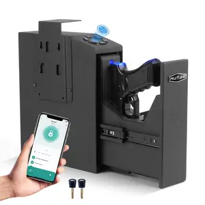 Mutak Father's Day gift Biometric Handgun Safe with App Control – Quick Access Fingerprint Gun Safe for Home, Desk, Nightstand & Wall Mount