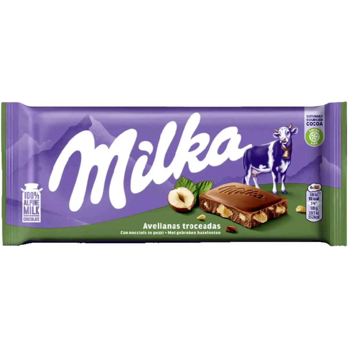 Milka Broken Hazelnut Chocolate 100Gr