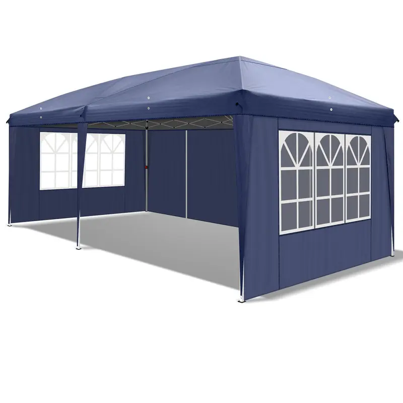 Ubesgoo 10x20 ft Metal Frame Canopy - Patented 1-Push Lock Portable Instant Adjustable Sunshade Parasol with Oxford Fabric, Carry Bag for Parties, Commercial Events (Canopies & Shade), Portable Instant Canopy