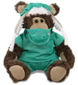 DOLLIBU Doctor Theme Plush Grizzly Bear Stuffed Toy - Super Soft, with Removable Clothes, Plush Stuffed Toys