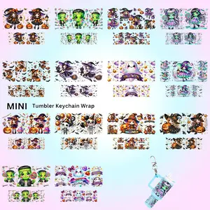 Halloween Themed Mini UV Keychain Packaging, Waterproof Durable Handmade Keychain Packaging, Ideal for Custom Gift Making