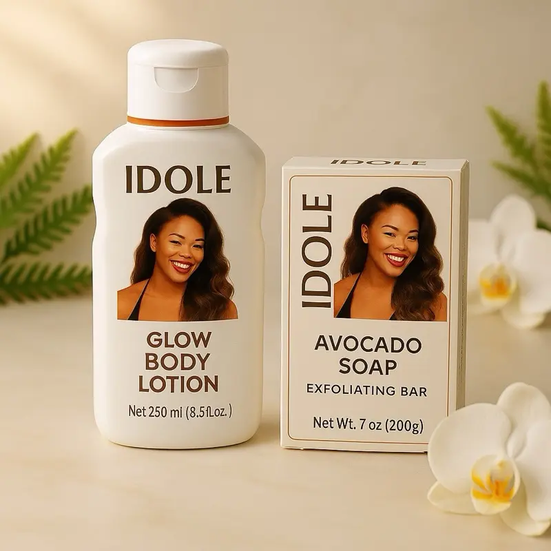 Idole set body lotion and soap for face