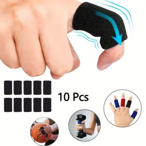 10 Pack Black Finger Arthritis Compression Sleeves – Relieve Pain from Arthritic Fingers, Ideal for Playing Computer, Typing & Gaming, Also for Playing Basketball – Breathable Finger Support Braces for Swelling, Stiffness, Trigger Finger