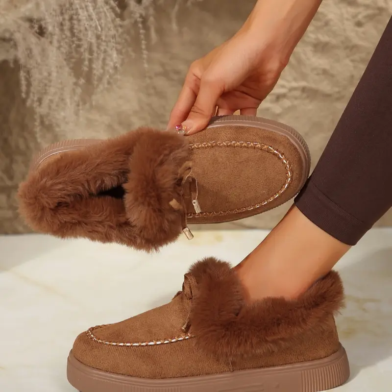 Women's Fashionable Warm Ankle Boots, Fall Boots, Size 36-43, Casual Round Toe Thick Sole Shoes, Comfortable Winter Footwear for Women