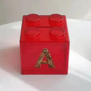 Plastic Piggy Bank, Building Block Shaped Design, Stackable Penny Bank, Ideal Valentine's Day Gift, 26 Letters Pattern, Coin Piggy Bank
