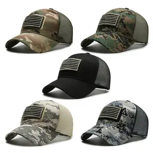 Classic Base Style Men Baseball Cap Tactical Patch Baseball Cap - Outdoor Camo Mesh Hat for Men - Adjustable Velcro Patch Sun Hat for Hiking, Fishing, and Daily Wear