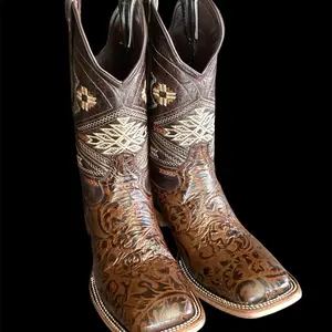 Brown Men’s hand tooled boots