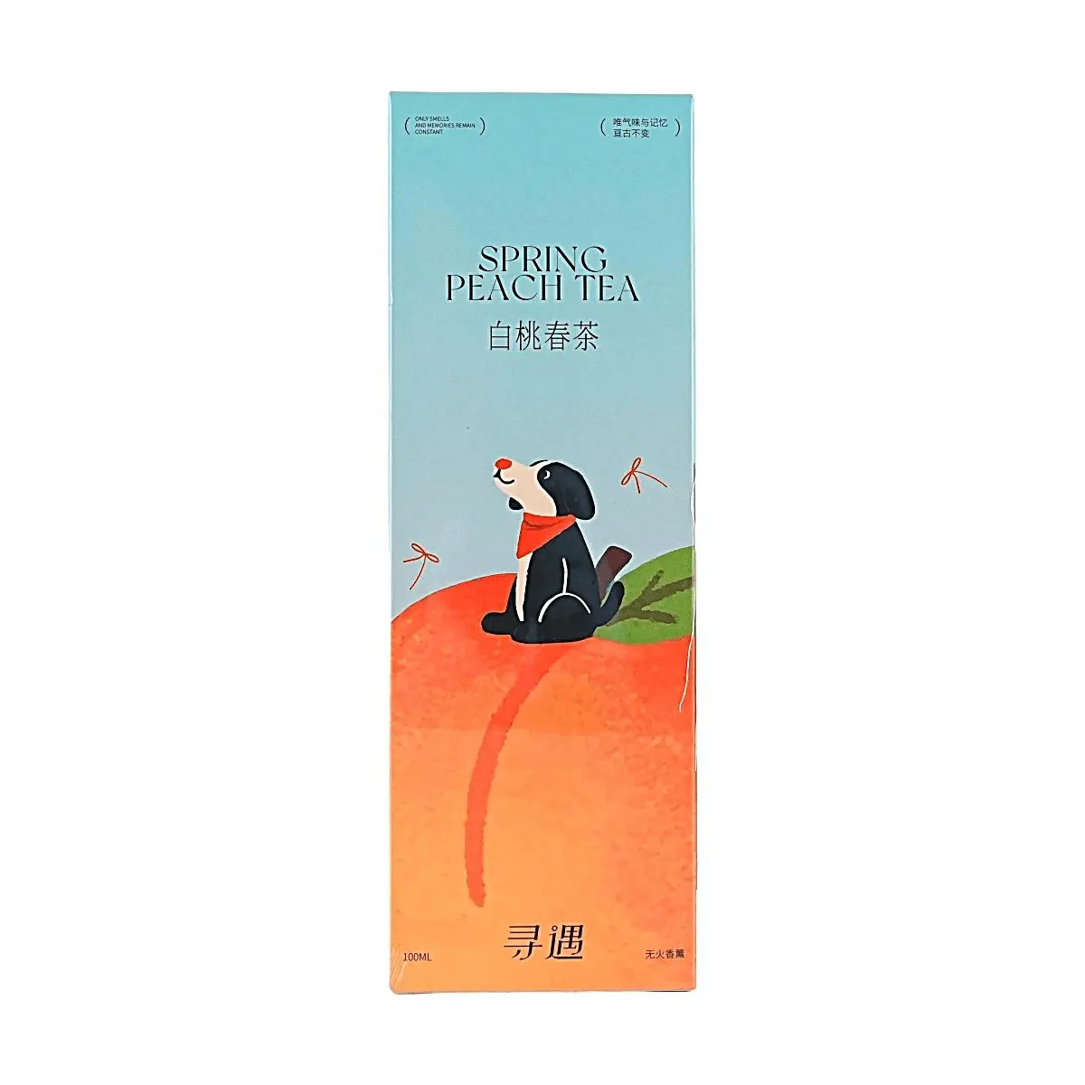 XUNYU White Peach Spring Tea Reed Diffuser - 100ml Eco-Friendly Natural Essential Oil Fragrance, Indoor Long-Lasting Fruity Floral Scent, Adjustable Intensity, No Harmful Additives, Natural Ingredients Home Decor Gift