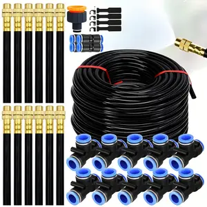 1181.1 -196.85 inch DIY free-bending universal sprayer kit 8 mm hose Spray Nozzle Garden Sprinkler courtyard spray cooling system is suitable for garden plants watering and irrigation