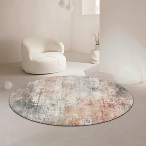 Round Rug, Fashionable Home Decorative Carpet, Non-slip Soft Floor Mat for Living Room Bedroom Hotel Salon Decor