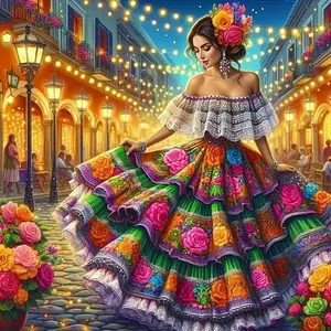 5D Diamond Arts Colorful Painting Kit, Dancing Figure Pattern Diamond Arts Crafts Kit without Frame, DIY Decorative Art Picture for Beginner, Embroidery, Diamond Art Tools, Diamond Painting Kits