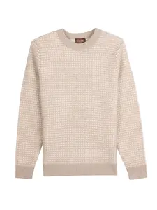 Men's Organic Color Cashmere Waffle Knit Sweater
