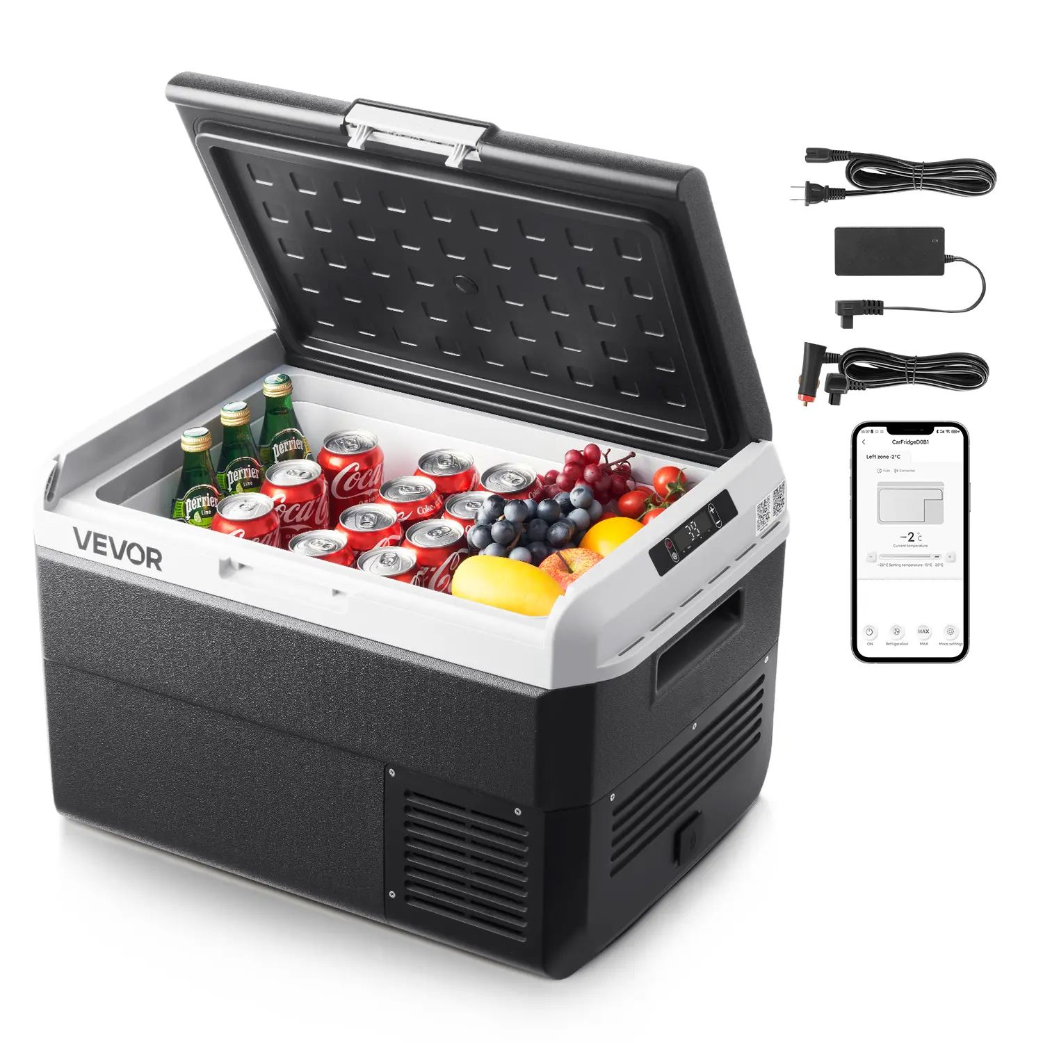 【DealsForYouDays】VEVOR 12 Volt Car Refrigerator,42.3QT/40L Car FridgePortable Electric Cooler with -4℉~68℉ Adjustable Temperature12/24V DC and 100- 240V AC Compressor Freezer for OutdoorCampingTravelRV