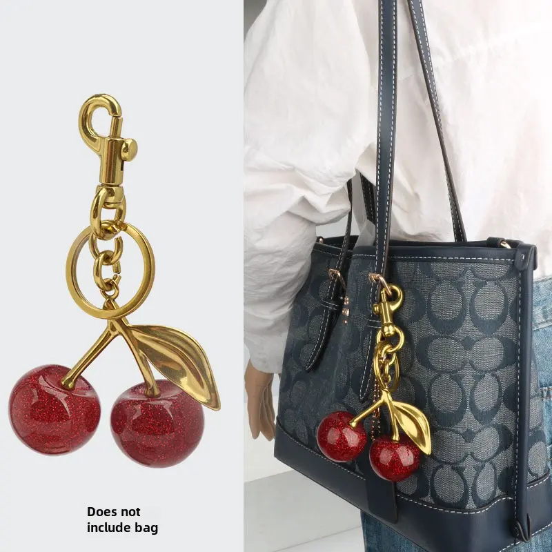 Bag pendant, keychain, cherry pendant, hanging decoration, women's bag, key decoration, alloy trend, Bag Charm, Charms For Bags
