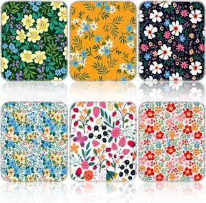 6 Pcs Reusable Paper Towels Rolls Kitchen Towels Bulk Washable Paperless Cloth Cotton Hand Napkins with Cardboard Reusable Napkins for Kitchen Bathroom Flower Pattern 10 x 12 inches Cleaning Wipes