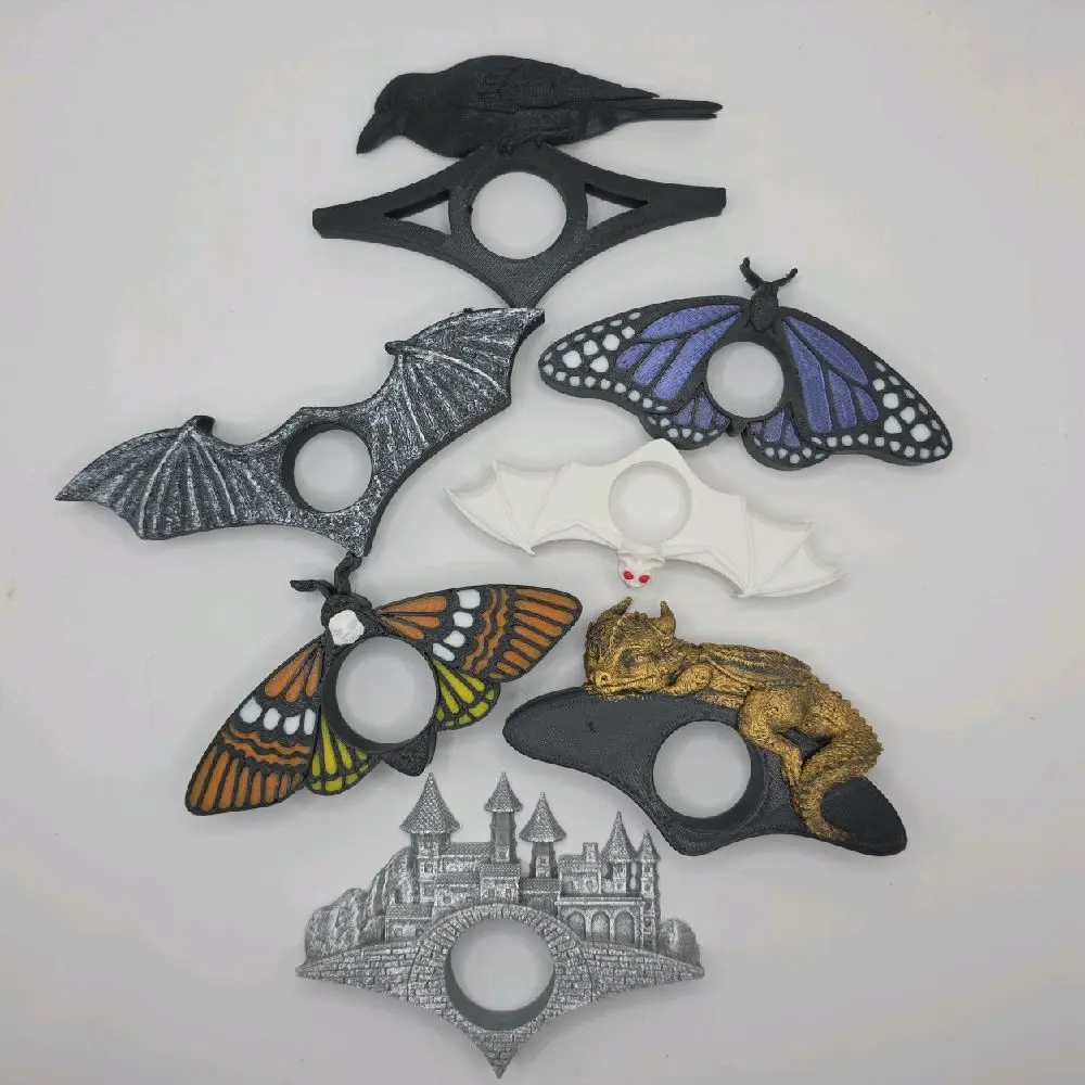 Book Page Holders– Fantasy Reading Accessory for Book Lovers - Dragon Wing, Skull Butterfly, and Village