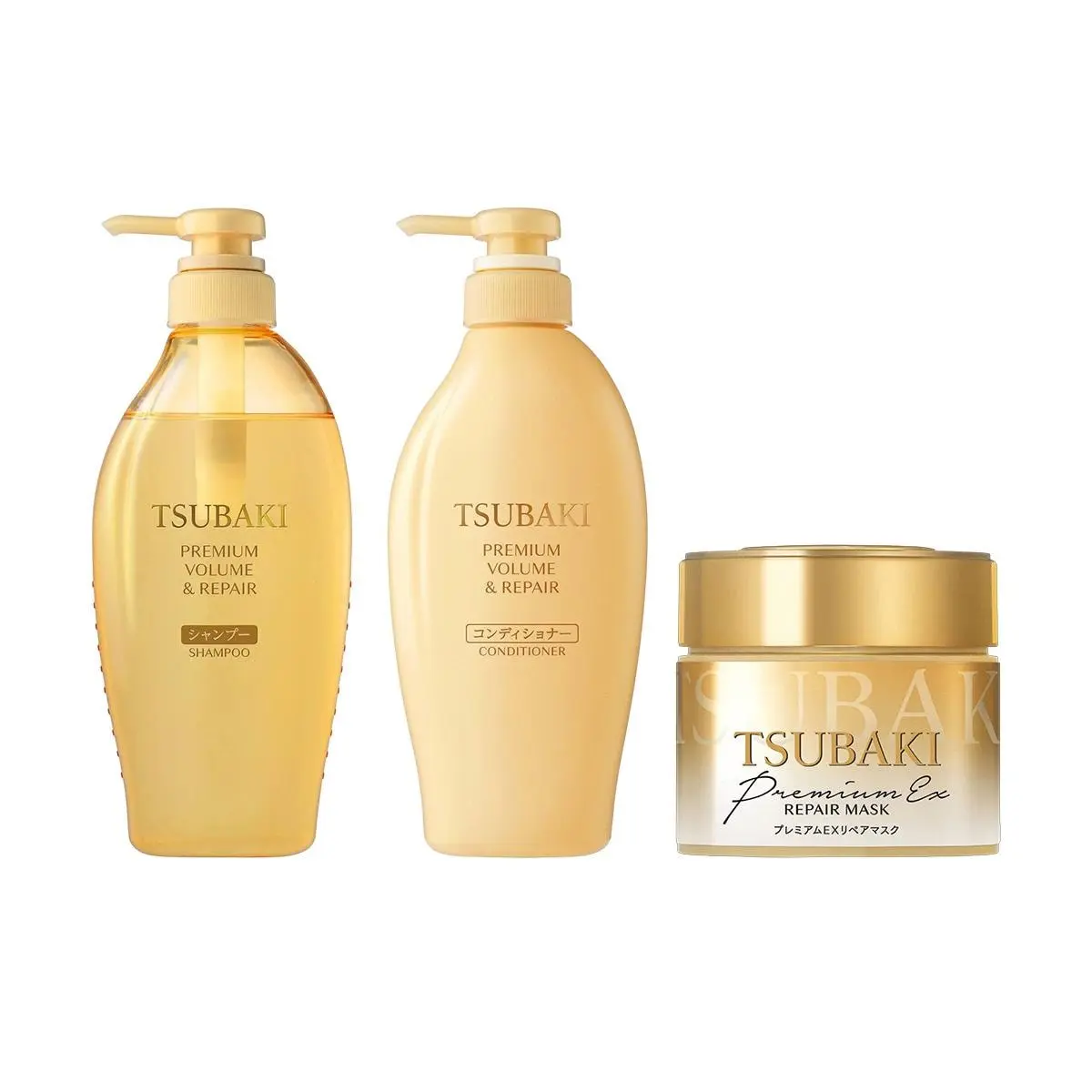 TSUBAKI Premium Repair Hair Mask & Shampoo Conditioner Set - Salon Quality Deep Moisturization for Damaged Hair
