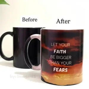 Jesus Heat Color Changing Mug 11oz Statement Let Your Faith Be Bigger Than Yours Fears Drinkware Cup Reusable