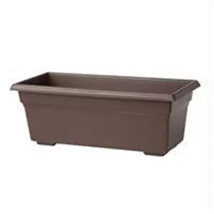 212 MAIN Rectangular Outdoor Country-Look Large Flowerbox Planter, Brown, 24x8x6.5"