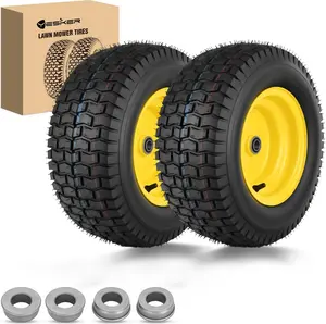 Yesker 16x6.50-8 Lawn Mower Tires, 16" Pneumatic Rubber Tire with 3/4" Axle Bore & 3" Hub Length, Air-Filled Replacement Wheels for Riding Lawn Mowers, 2 Pack summervibes