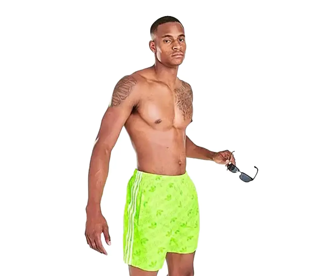 Adidas Originals Men's Swimsuit Shorts, Trefoil All-Over Print Athletic Cut Sporty Chic Swim Bottoms