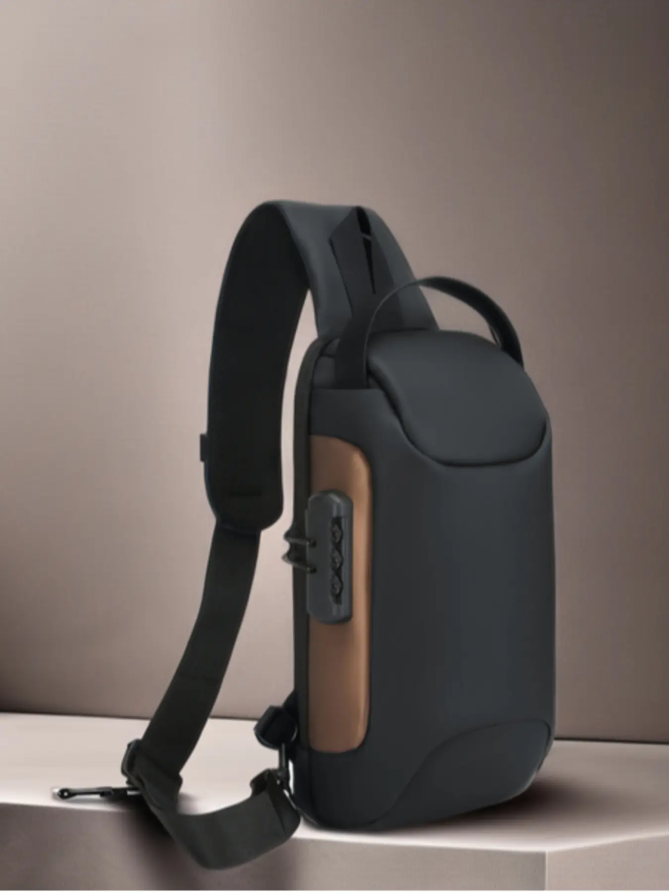 Men's Waterproof Sports Chest Bag, Anti-Theft Large Capacity Messenger Shoulder Bag, Cool Motorcycle Skateboard Bag, Waterproof Belt Bag