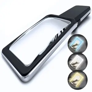 6X(600) Magnifying Glass with 10 Anti-Glare Dimmable In Black LEDs-ED12BLK