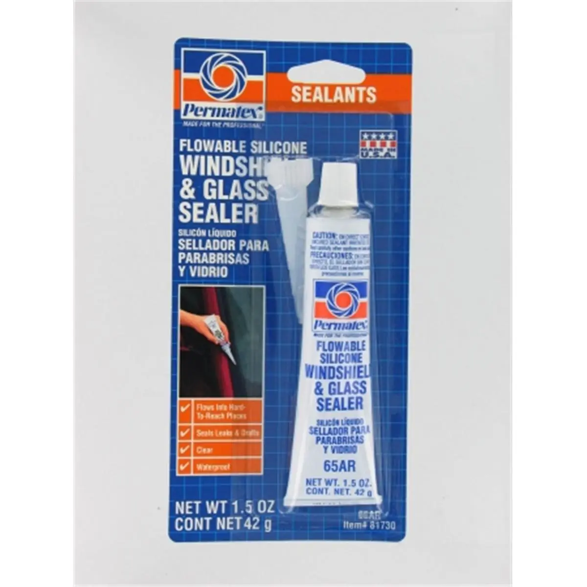 212 MAIN Flowable Type Silicone Windshield & Glass Sealer, 1.5 Oz Adhesive (Permatex 81730)