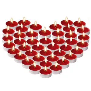 50pcs Smokeless Tea Wax Candles, 2 Hour Long-Lasting Scented Candle, Perfect for Valentine's Day Photoshoots & Proposals