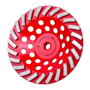 Grinding Wheel 7 inch for Angle , Concrete Grinding Wheel 24 Segments, Cup Grinding Wheel, Turbo Row  Cup Wheel for Grinding Concrete, Cement, Masonry - Medium Bond