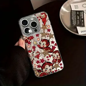 High-End Personalized Feather-Like TPU Smartphone Case - Red Devil Multi-Pose Leopard Print, Star Accent Design - Cute Trendy Protective Casing with Protection for iPhone Devices, Mobile Phone Accessories summerwins,summerwins