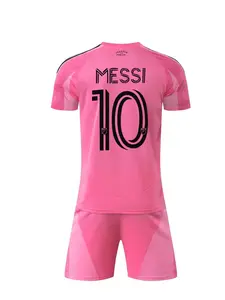 Breathable Sports Clothing Set, Boys Girls Football, Messi 10 Christmas Gift, Casual Training Clothes, Short Sleeve and Shorts