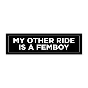 My Other Ride is a Femboy Bumper Sticker or Magnet | Weatherproof Vinyl