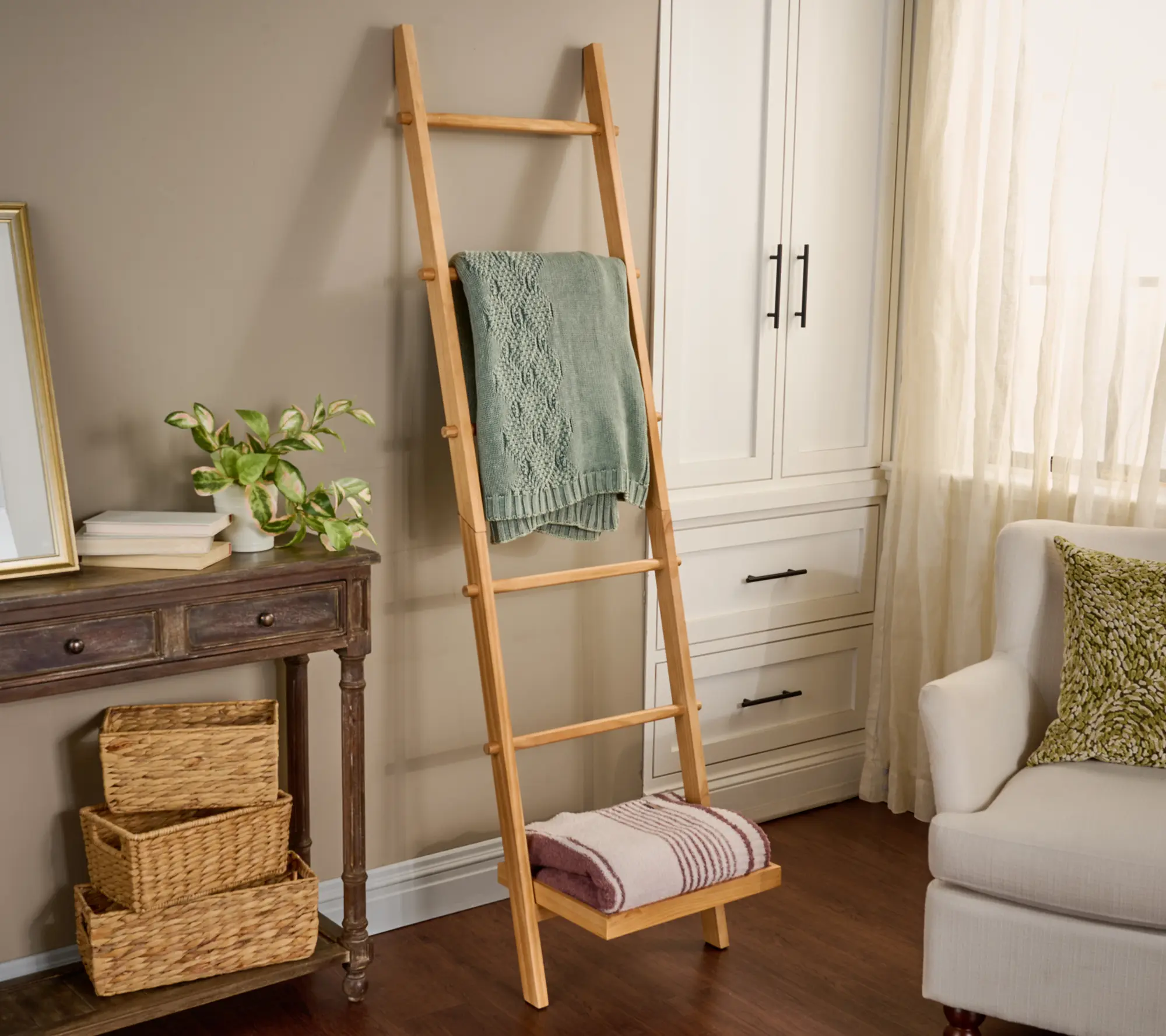 6' Blanket Ladder with Bottom Shelf by Kim Gravel 6' Blanket Ladder with Bottom Shelf by Kim Gravel