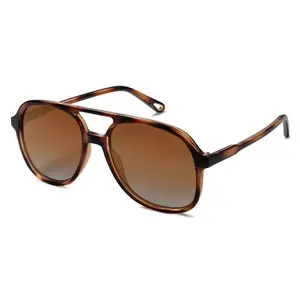 Retro Polarized Aviator Sunglasses for Women Men Classic 70s Vintage Trendy Square Aviators