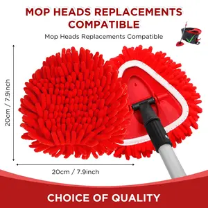 4 Pack,Chenille Duster Mop Head Compatible with O Cedar Mop Easywring 1-Tank System, Microfiber Chenille Mop Pads Spin Mop Refill for Dry & Wet Use, chenille  mop