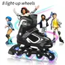 Nattork Boys' Inline Skates for Ages 4-8, 4-Size Adjustable Beginner Skates, 8 Battery-Free Light-Up 82A PU Wheels, ABEC-7 Bearings, Soft Sweat-Absorbing Liner, Toe Protection, Birthday/Christmas Gift
