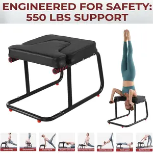 Metal Multifunctional Inversion Stool, Pilates Fitness Chair, Yoga Stool With Double Armrests, U-Shaped Legs For Stability To Prevent Tipping, Inversion Aid, Balance Training Equipment, An Essential Item For Beginners In Fitness! NEW