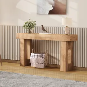 63 Inch Farmhouse Console Table for Entryway – Slim Wood Sofa Side Table – Modern Minimalist Decorative Furniture for Living Room, Hallway