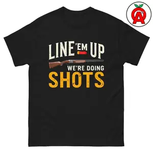 Men's clay pigeon shooting and sporting clay activities Graphic T-Shirt - Short Sleeve Crew Neck Regular Fit Casual Wear | Soft & Breathable Fabric, Durable Print, Everyday Comfort, Machine Washable, casual and humorous with a vintage-inspired design a