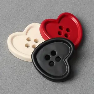 Heart Shaped Button, 10pcs/set Decorative Craft Button, DIY Accessories for Clothing, Decorative Craft for Supplies, Button Design